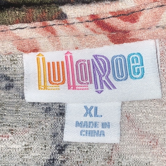 LulaRoe Sleeveless Top Pullover Size XL Roses Print Black and Pink - Picture 7 of 8